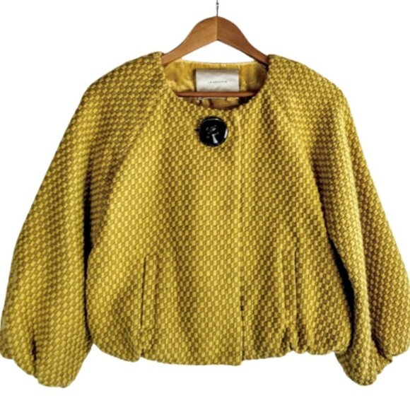Leifsdottir Mustard Yellow Wool Blend Tweed Jacket - Picture 1 of 7